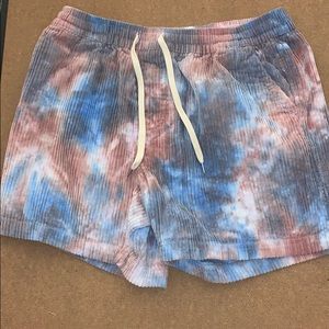 Tie-Dye Corduroy Shorts